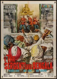 5c0970 THREE SERGEANTS OF BENGAL Italian 1p 1965 Umberto Lenzi, cool art by Averardo Ciriello!