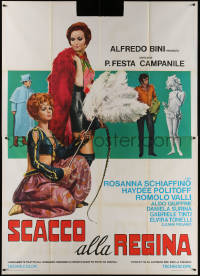 5c0740 CHECK TO THE QUEEN Italian 2p 1969 Scacco Alla Regina, art of sexy Rosanna Schiaffino, rare!