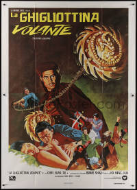 5c0760 FLYING GUILLOTINE Italian 2p 1976 Shaw Brothers, cool art of the most deady weapon!