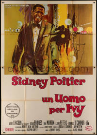 5c0761 FOR LOVE OF IVY Italian 2p 1968 Daniel Mann, cool colorful Bob Peak art of Sidney Poitier!