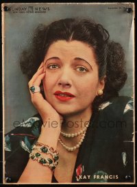 5c0294 SUNDAY NEWS magazine September 29, 1946 great portrait of Kay Francis on the cover!