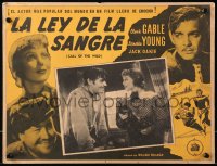 5c0491 CALL OF THE WILD Mexican LC R1950s Clark Gable & Loretta Young in Jack London story!