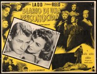 5c0494 CHICAGO DEADLINE Mexican LC 1950 romantic close up of Alan Ladd & Donna Reed, film noir!