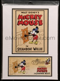 5c0280 MICKEY MOUSE First Day Cover in 12x16 display 1970s Steamboat Willie, Art of Disney stamp!