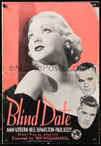 5c0364 BLIND DATE pressbook 1934 sexy Ann Sothern, Neil Hamilton & Paul Kelly, ultra rare!