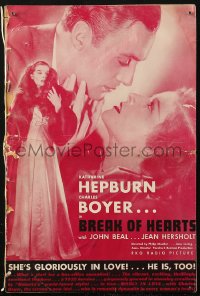 5c0365 BREAK OF HEARTS pressbook 1935 great images of Katharine Hepburn & Charles Boyer, rare!