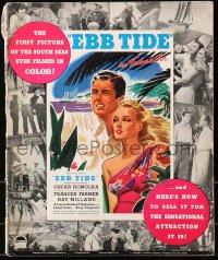 5c0382 EBB TIDE pressbook 1937 great art of Frances Farmer & Ray Milland on tropical beach, rare!