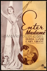 5c0383 ENTER MADAME pressbook 1935 Cary Grant & Elissa Landi, great sexy cover art, ultra rare!