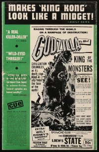 5c0391 GODZILLA pressbook 1956 Gojira, King of the Monsters, art of the unstoppable titan of terror!