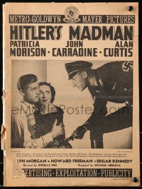 5c0397 HITLER'S MADMAN pressbook 1943 Nazi leader in Czechoslovakia makes young girls prostitutes!
