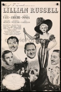 5c0409 LILLIAN RUSSELL pressbook 1940 Alice Faye, Henry Fonda, Don Ameche, Arnold, William, rare!