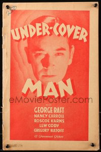 5c0452 UNDER-COVER MAN pressbook 1932 Carroll & Raft must act nice to the man who killed her brother!