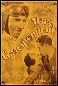 5c0456 WAR CORRESPONDENT pressbook 1932 World War I pilot Jack Holt, Ralph Graves, Lila Lee, rare!