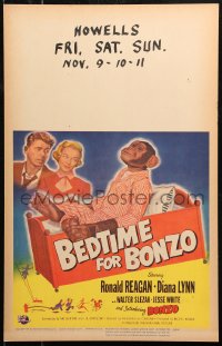 5c0563 BEDTIME FOR BONZO WC 1951 wacky chimpanzee between Ronald Reagan & Diana Lynn, ultra rare!