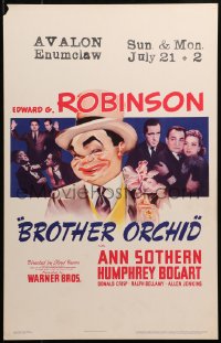 5c0573 BROTHER ORCHID WC 1940 art of Edward G Robinson, 3 images of Humphrey Bogart, very rare!