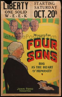 5c0596 FOUR SONS WC 1928 directed by John Ford, art of Margaret Mann & her boys who become soldiers!