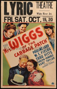5c0641 MRS. WIGGS OF THE CABBAGE PATCH WC 1934 great art of W.C. Fields & shocked Zasu Pitts, rare!