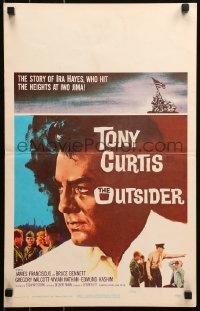 5c0653 OUTSIDER WC 1962 great close up art of Tony Curtis as Ira Hayes of WWII Iwo Jima fame!