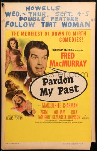 5c0654 PARDON MY PAST WC 1945 Fred MacMurray & Marguerite Chapman in a merry down-to-mirth comedy!
