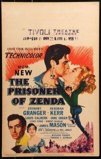 5c0657 PRISONER OF ZENDA WC 1952 Stewart Granger kissing Deborah Kerr, James Mason, Jane Greer!