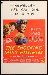 5c0674 SHOCKING MISS PILGRIM WC 1946 sexy Betty Grable, Haymes, George & Ira Gershwin, ultra rare!