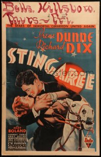5c0684 STINGAREE WC 1934 art of Australian outlaw Richard Dix w/ Irene Dunne on horse, ultra rare!