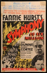 5c0688 SYMPHONY OF SIX MILLION WC 1932 Irene Dunne, Ricardo Cortez, written by Fannie Hurst!