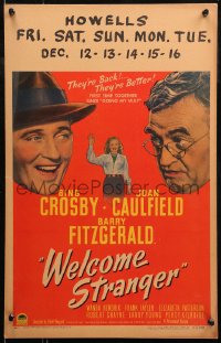 5c0704 WELCOME STRANGER WC 1947 Joan Caulfield between Bing Crosby & Barry Fitzgerald, rare!
