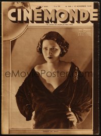 5c0293 CINEMONDE French magazine November 13, 1930 sexy young Kay Francis on the back cover!