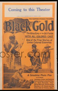 5c0363 BLACK GOLD pressbook 1927 exact full-size image of the 14x22 window card, all black cast!