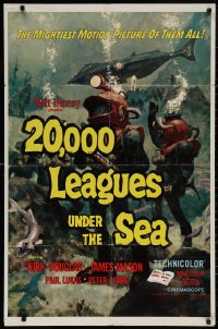 5d0008 20,000 LEAGUES UNDER THE SEA 1sh R1963 Jules Verne classic, art of deep sea divers!