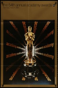 5d0014 54TH ANNUAL ACADEMY AWARDS 1sh 1982 ABC, great image of golden Oscar statuette!