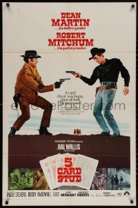 5d0011 5 CARD STUD int'l 1sh 1968 Dean Martin & Robert Mitchum play poker & point guns at each other!