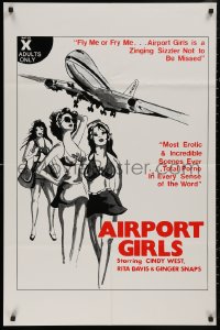 5d0032 AIRPORT GIRLS 25x38 1sh 1975 Cindy West, Rita Davis, Ginger Snaps, sexy hostesses!