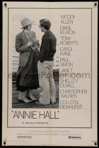 5d0053 ANNIE HALL 1sh 1977 full-length Woody Allen & Diane Keaton in a nervous romance!