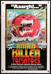 5d0068 ATTACK OF THE KILLER TOMATOES 1sh 1979 wacky monster artwork by David Weisman!