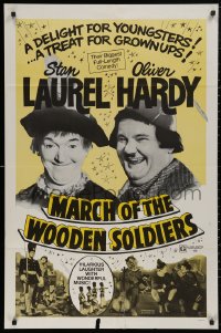 5d0070 BABES IN TOYLAND 1sh R1970s Laurel & Hardy, March of the Wooden Soldiers!
