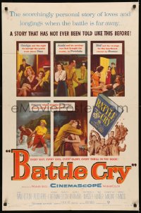 5d0086 BATTLE CRY 1sh 1955 Van Heflin, Tab Hunter, Whitmore, a story that has not ever been told!