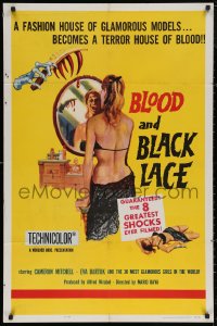 5d0128 BLOOD & BLACK LACE 1sh 1965 Mario Bava, a glamorous fashion house becomes a house of blood!