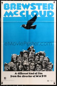 5d0142 BREWSTER McCLOUD style B teaser 1sh 1971 Altman, Bud Cort, people covered w/bird droppings!