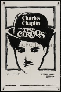 5d0195 CIRCUS 1sh R1970 great artwork of Charlie Chaplin, slapstick classic!