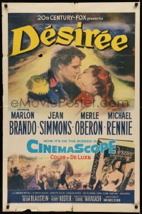 5d0272 DESIREE 1sh 1954 great artwork of Marlon Brando & pretty Jean Simmons!