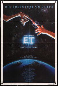 5d0315 E.T. THE EXTRA TERRESTRIAL 1sh 1983 Steven Spielberg, Alvin art, continuous release!