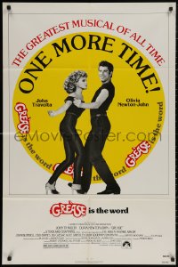 5d0476 GREASE 1sh R1980 John Travolta & Olivia Newton-John in a most classic musical!