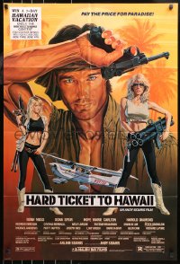 5d0495 HARD TICKET TO HAWAII 1sh 1987 directed by Andy Sidaris, Salk action art of sexy women w/guns!