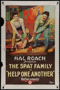 5d0514 HELP ONE ANOTHER 1sh 1924 Pathecomedy, Roach, The Spat Family can't get along, ultra rare!
