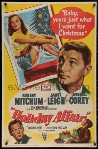 5d0524 HOLIDAY AFFAIR 1sh 1949 sexy Janet Leigh is what Robert Mitchum wants for Christmas!