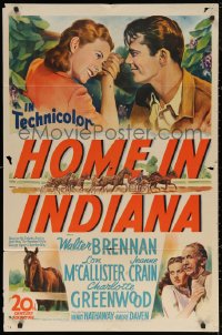 5d0529 HOME IN INDIANA 1sh 1944 sexy Jeanne Crain, Lon McCallister, Walter Brennan