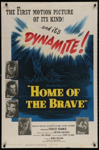 5d0530 HOME OF THE BRAVE 1sh 1949 Lloyd Bridges confronts racial prejudice with James Edwards!