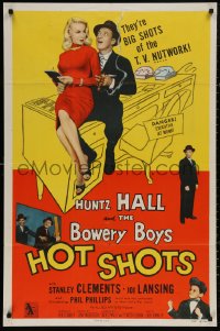 5d0535 HOT SHOTS 1sh 1956 Huntz Hall & The Bowery Boys, sexy Joi Lansing, TV nutwork!